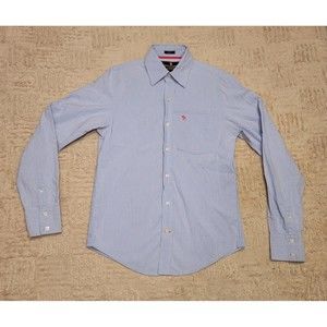 Abercrombie & Fitch Shirt Small Light Blue Muscle Fit Long Sleeve Button Up Mens